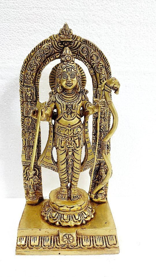 indiancraftsbykanika Brass ram Lalla ayodhtya Fully Carved, Size : 9" for Temple/Home/Office/Home Decor/Gift